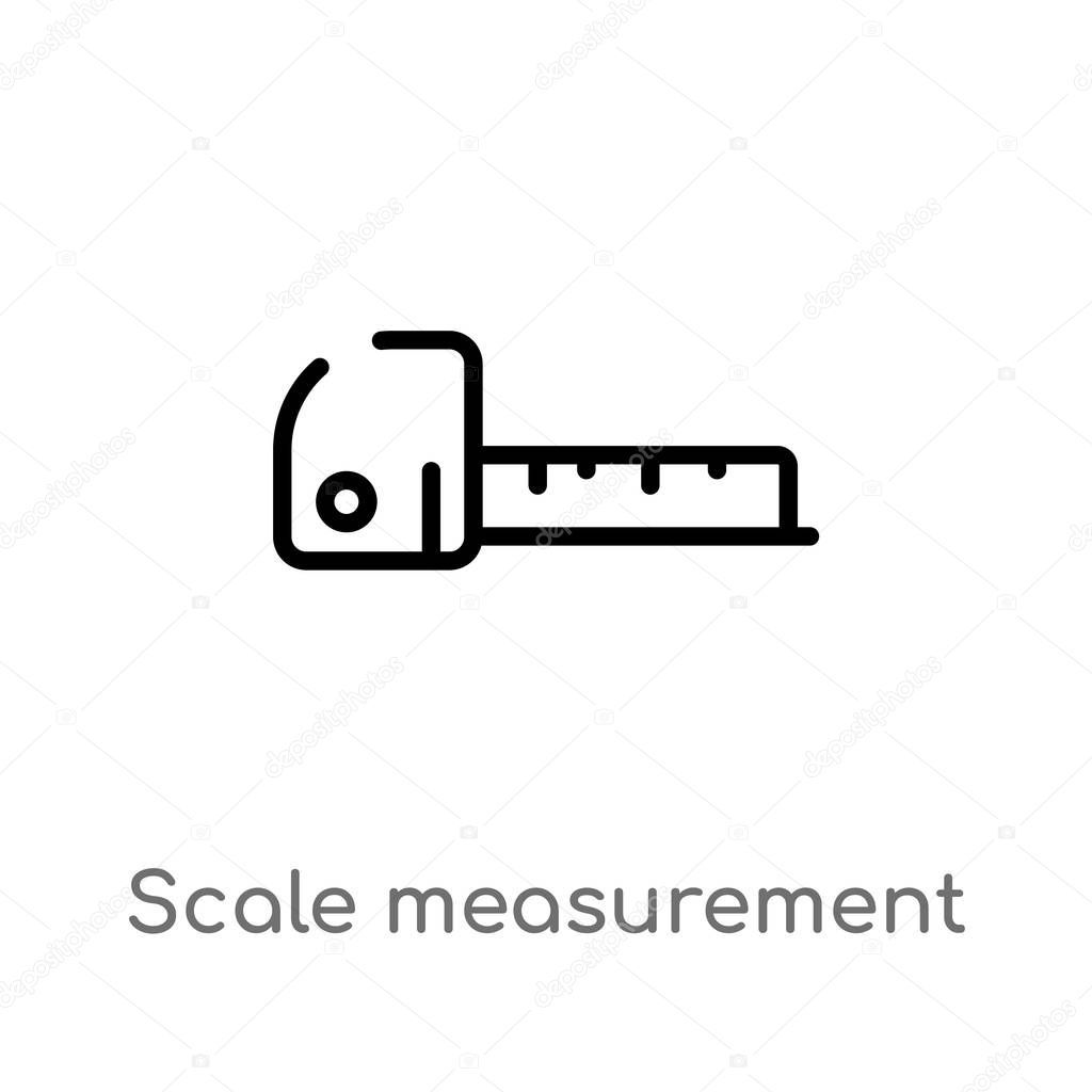 Outline scale measurement vector icon. isolated black simple line element illustration from measurement concept. editable vector stroke scale measurement icon on white background