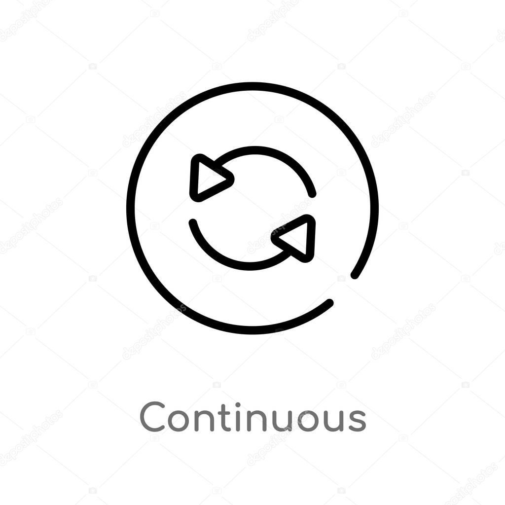 Outline continuous vector icon. isolated black simple line element illustration from user interface concept. editable vector stroke continuous icon on white background