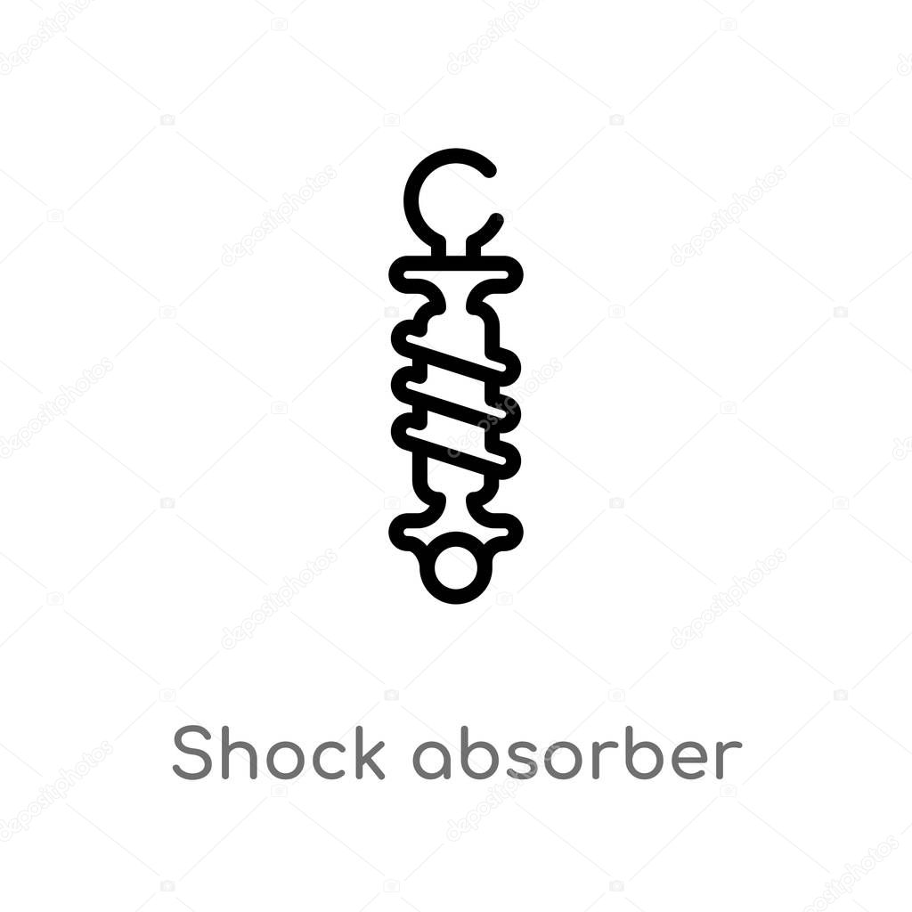 Outline shock absorber vector icon. isolated black simple line element illustration from security concept. editable vector stroke shock absorber icon on white background