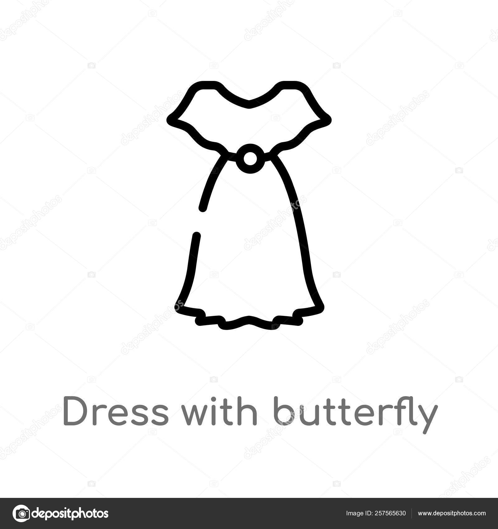 Dress Outline Black And White Illustration Twinkl