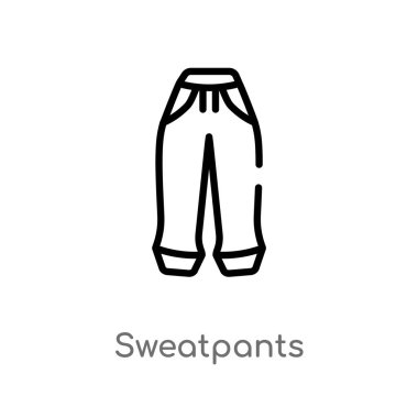 outline sweatpants vector icon. isolated black simple line element illustration from clothes concept. editable vector stroke sweatpants icon on white background clipart
