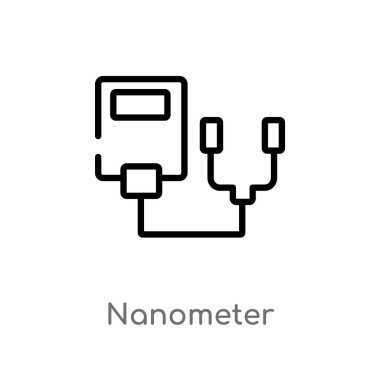 outline nanometer vector icon. isolated black simple line element illustration from measurement concept. editable vector stroke nanometer icon on white background clipart