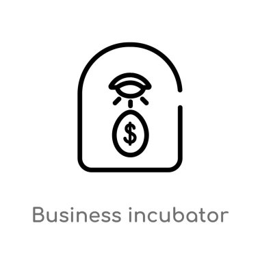 Anahat iş inküvatör vektör simgesi. Genel-1 kavramı izole siyah basit çizgi eleman illüstrasyon. Beyaz arka planda düzenlenebilir vektör kontur iş kuluçk simgesi