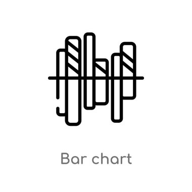 anahat çubuğu grafik vektör simgesi. dijital ekonomi kavramından izole siyah basit çizgi elemanı illüstrasyon. beyaz arka planda değiştirilebilir vektör kontur çubuğu grafik simgesi