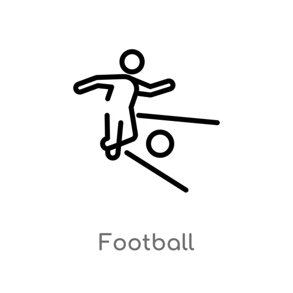 Contour Icône Vectorielle Football Illustration Isolée Élément Ligne Simple Noir — Image vectorielle