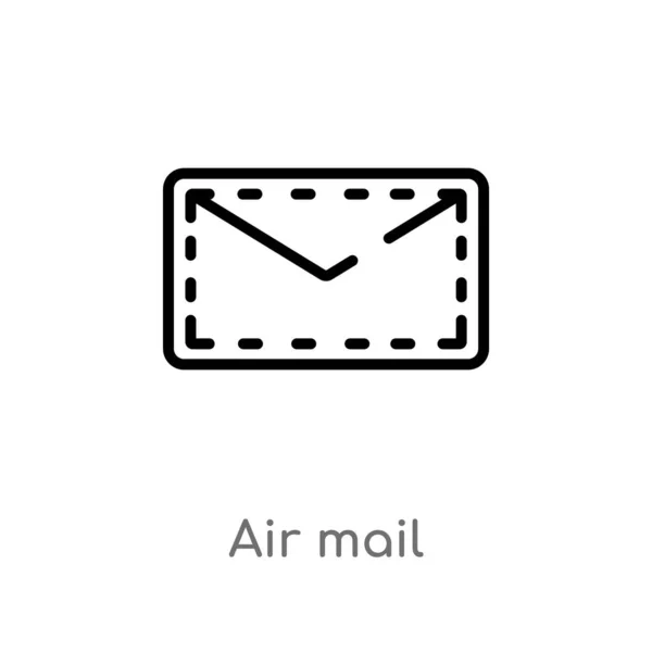 Contour Air Mail Vecteur Icône Illustration Isolée Élément Ligne Simple — Image vectorielle