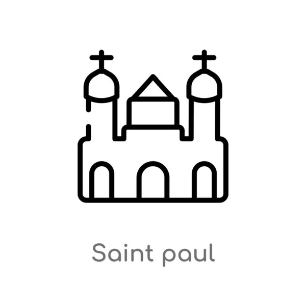 Overzicht Saint Paul Vector Icon Geïsoleerde Zwarte Eenvoudige Lijn Element — Stockvector