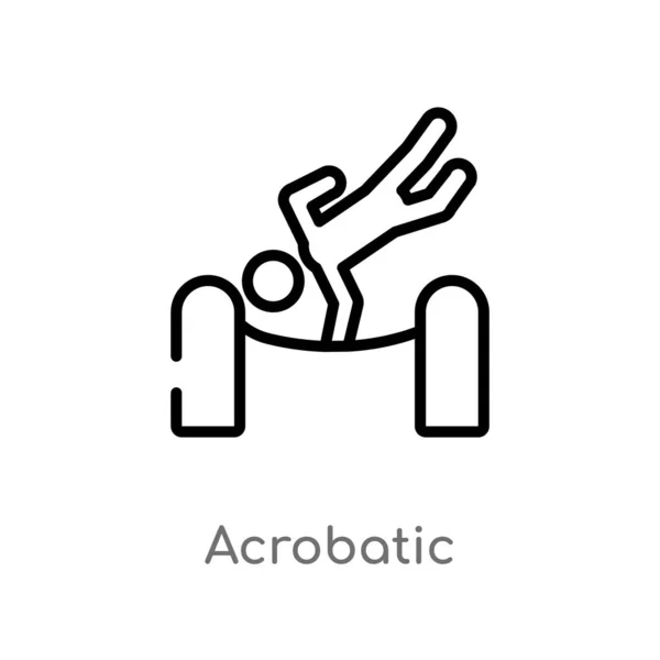 Vázlat Akrobatikus Vektor Ikon Izolált Fekete Egyszerű Vonal Elem Illusztráció — Stock Vector