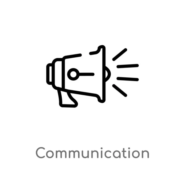 Contour Icône Vectorielle Communication Illustration Isolée Élément Ligne Simple Noir — Image vectorielle