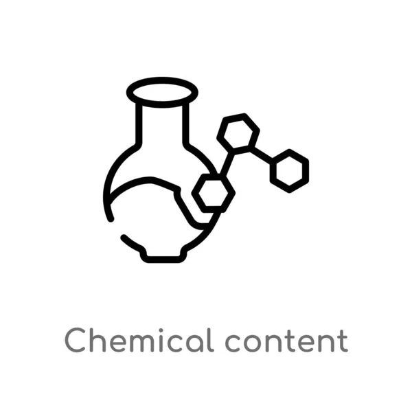 Delinear Conteúdo Químico Ícone Vetor Isoladamente Preto Simples Elemento Linha —  Vetores de Stock
