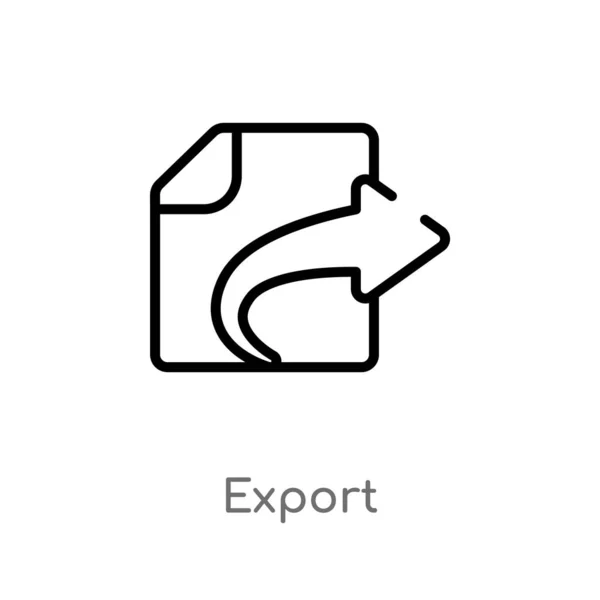 Esboço Ícone Vetor Exportação Ilustração Elemento Linha Simples Preto Isolado — Vetor de Stock