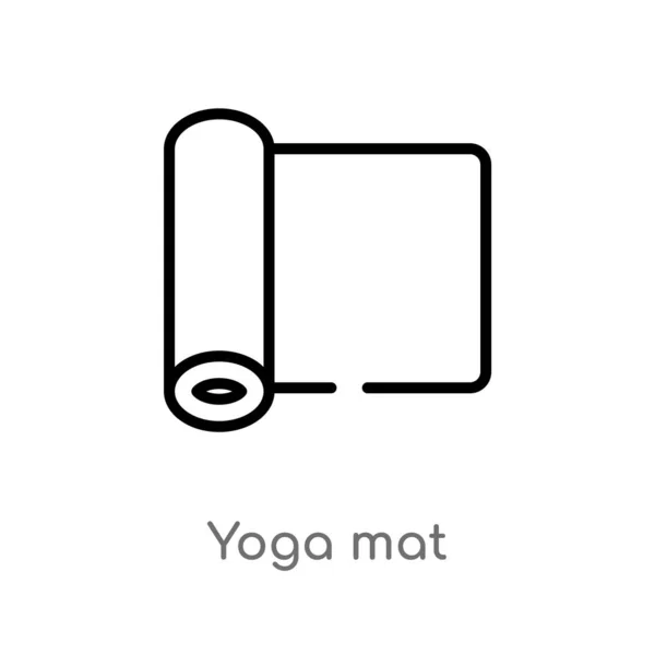 Contour Tapis Yoga Vecteur Icône Illustration Isolée Élément Ligne Simple — Image vectorielle