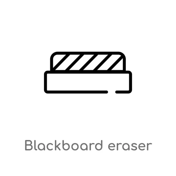 Overzichts Pictogram Van Blackboard Eraser Vector Geïsoleerde Zwarte Eenvoudige Lijn — Stockvector