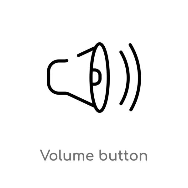 Outline Volume Button Vector Icon Isolated Black Simple Line Element — Stock Vector