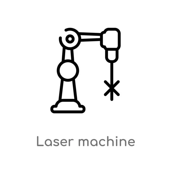 Kontur Maszyny Laserowej Ikona Wektora Białym Tle Prosty Element Linii — Wektor stockowy