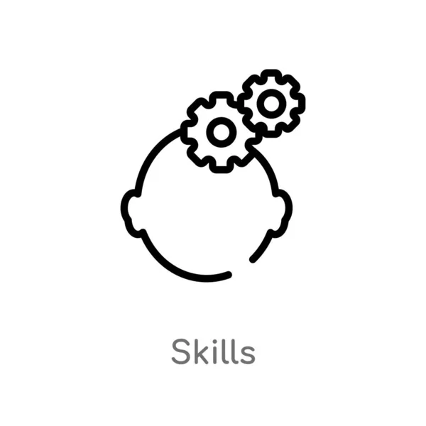 Overzicht Skills Vector Icon Geïsoleerde Zwarte Eenvoudige Lijn Element Illustratie — Stockvector