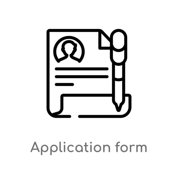 Обвести Векторную Иконку Заявки Изолированная Черная Простая Иллюстрация Элемента Линии — стоковый вектор