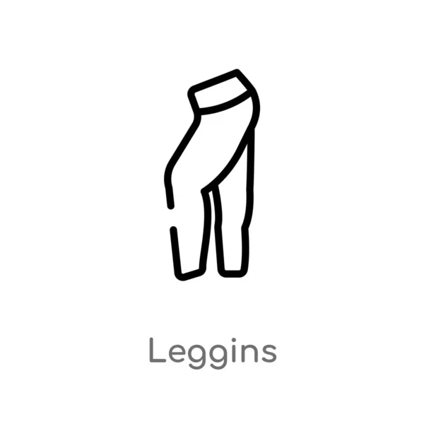 Contorno Leggins Vector Icono Aislado Negro Simple Línea Elemento Ilustración — Vector de stock