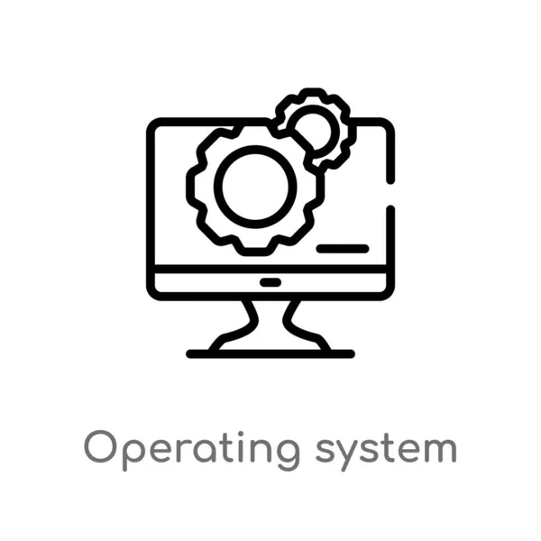Ikon För Operativsystem Vektor Isolerad Svart Enkel Linjeelement Illustration Från — Stock vektor