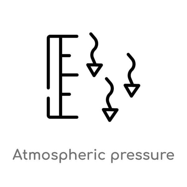 Обвести Векторный Значок Атмосферного Давления Изолированная Черная Простая Линейная Иллюстрация — стоковый вектор