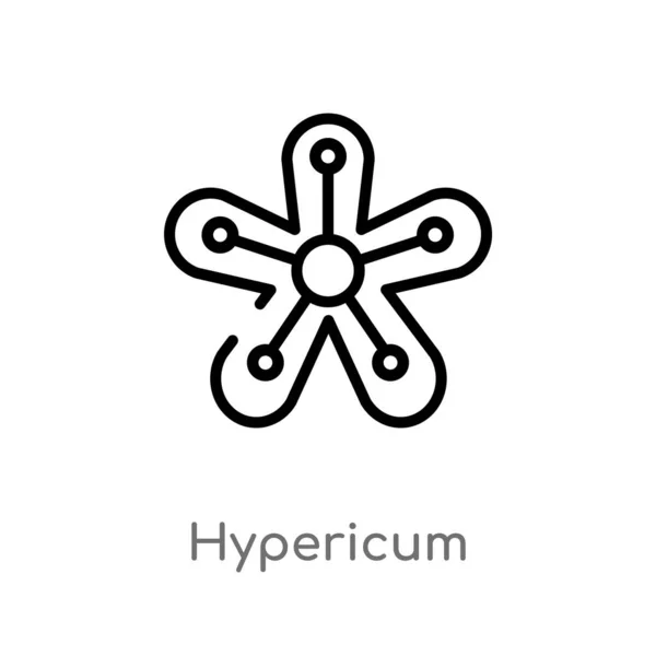 Umreißen Hyperikum Vektor Symbol Vereinzelte Schwarze Einfache Linie Element Illustration — Stockvektor