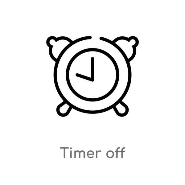 Outline Timer Vector Icon Isolated Black Simple Line Element Illustration — Stock Vector