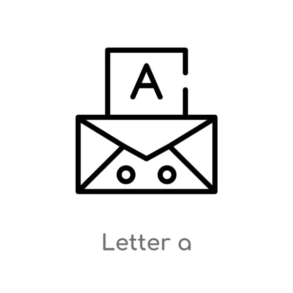 アウトライン文字のベクターアイコン 符号の概念から孤立した黒のシンプルなライン要素のイラスト 編集可能なベクトルストローク文字白い背景上のアイコン — ストックベクタ