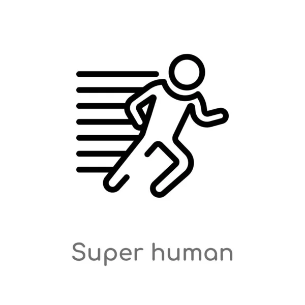 Contorno Icono Vectorial Súper Humano Aislado Negro Simple Línea Elemento — Archivo Imágenes Vectoriales