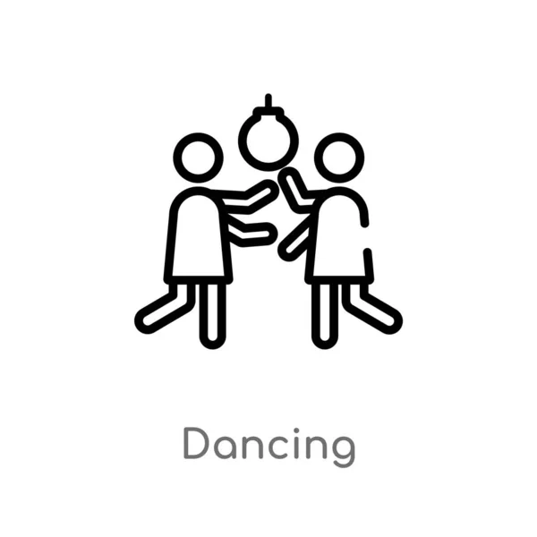Εικονίδιο Του Διανύσματος Χορού Απομονωμένη Μαύρη Απλή Εικόνα Στοιχείο Γραμμής — Διανυσματικό Αρχείο