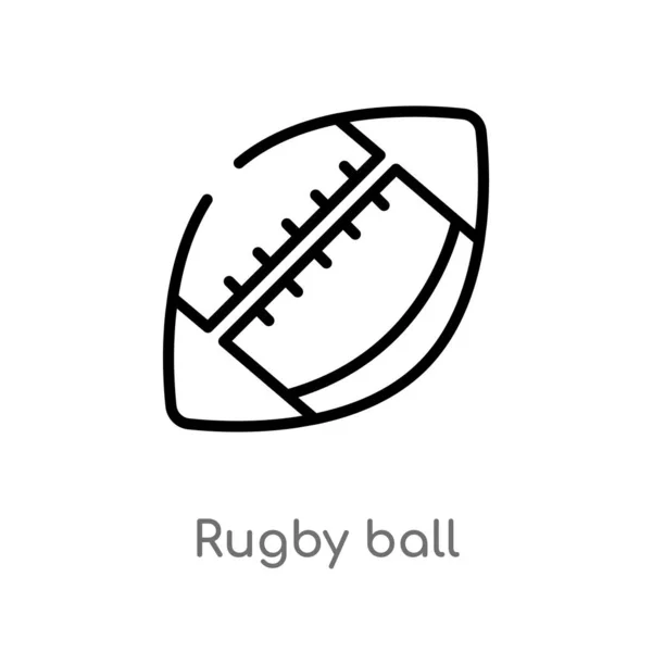 Contour Icône Vecteur Balle Rugby Illustration Isolée Élément Ligne Simple — Image vectorielle