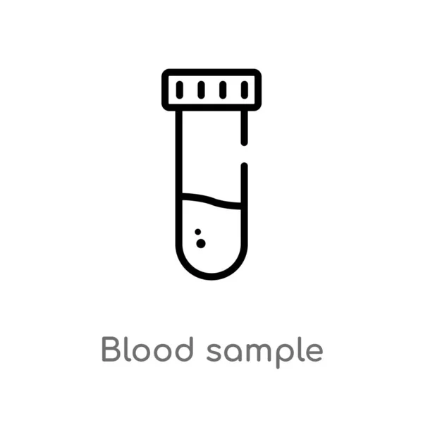 Outline Blood Sample Vector Icon Isolated Black Simple Line Element — Stock Vector