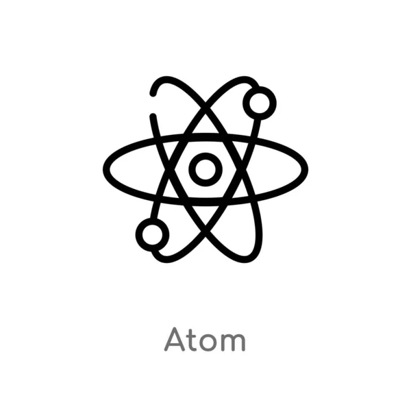 Contorno Icona Vettore Atomico Isolato Nero Semplice Linea Elemento Illustrazione — Vettoriale Stock