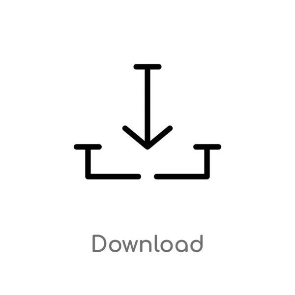 Aperçu Télécharger Icône Vectorielle Illustration Isolée Élément Ligne Simple Noir — Image vectorielle