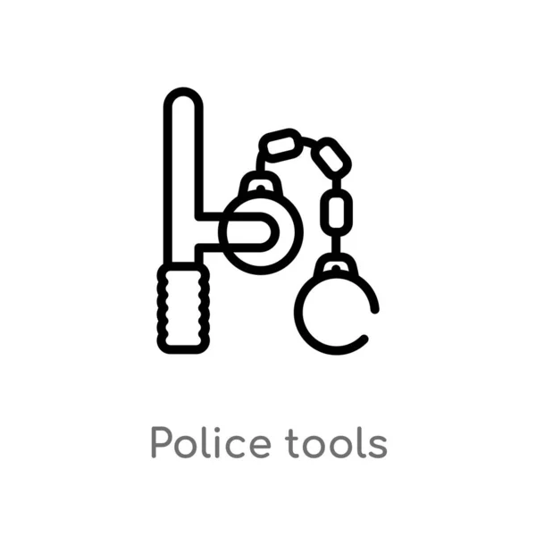 Esbozar Icono Vector Herramientas Policiales Elemento Línea Simple Negro Aislado — Vector de stock