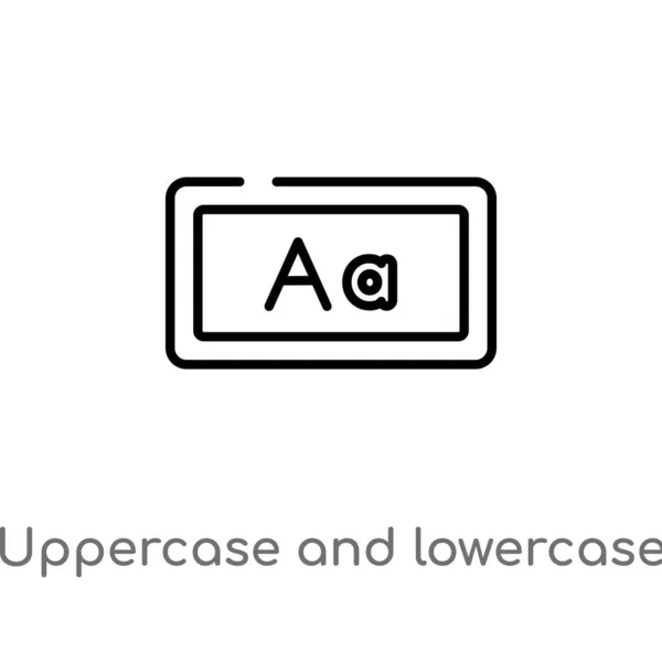 Outline Uppercase Lowercase Letter Vector Icon Isolated Black Simple Line — Stock Vector