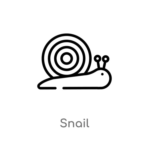 Outline Snail Vector Icon Isolated Black Simple Line Element Illustration — Stock Vector