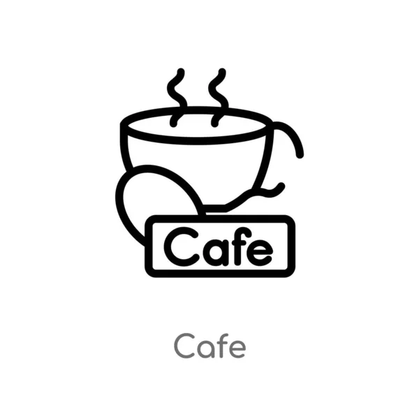 Contorno Icono Del Vector Café Aislado Negro Simple Línea Elemento — Vector de stock