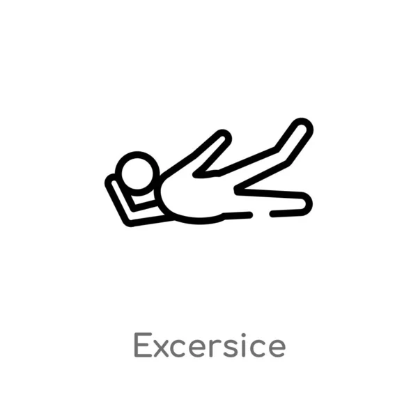 Overzicht Fitness Vector Icoon Geïsoleerde Zwarte Eenvoudige Lijn Element Illustratie — Stockvector