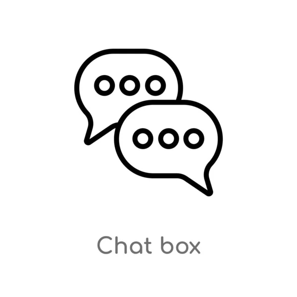 Umreißen Chatbox Vektor Symbol Isolierte Schwarze Einfache Linie Element Illustration — Stockvektor