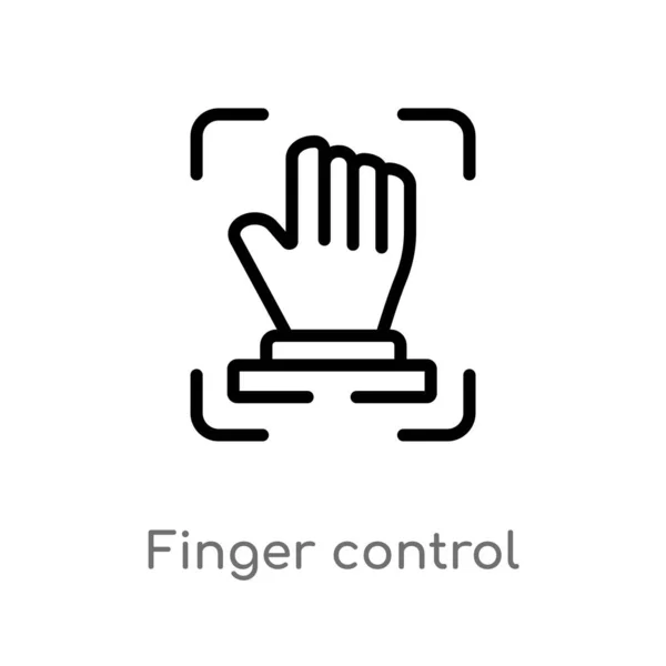 Kontur Finger Kontroll Vektor Ikonen Isolerad Svart Enkel Linjeelement Illustration — Stock vektor