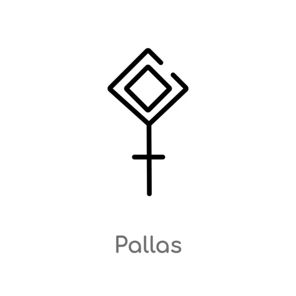 Outline Pallas Vector Icoon Geïsoleerde Zwarte Eenvoudige Lijn Element Illustratie — Stockvector