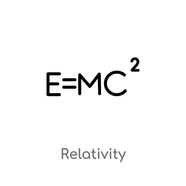 Het Pictogram Van Overzichts Relativiteit Vector Geïsoleerde Zwarte Eenvoudige Lijn — Stockvector