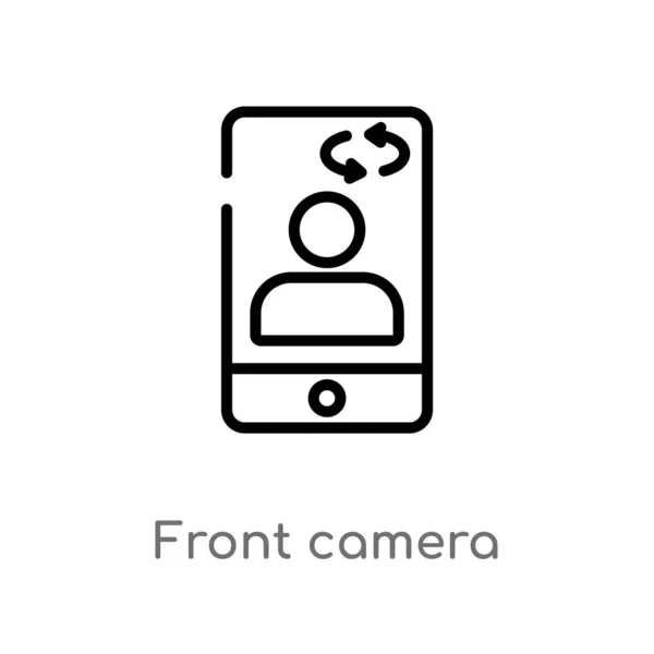 카메라 아이콘 개념에서 간단한 바탕에 가능한 스트로크 카메라 아이콘 — 스톡 벡터