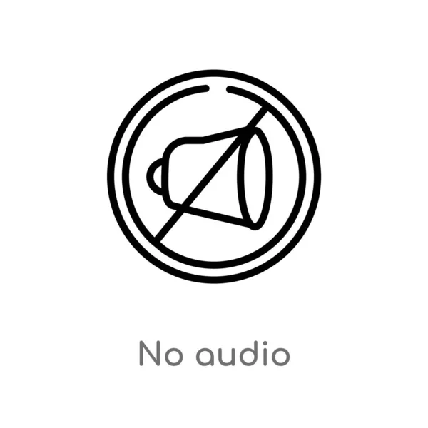 Contorno Ningún Icono Vector Audio Aislado Negro Simple Línea Elemento — Vector de stock