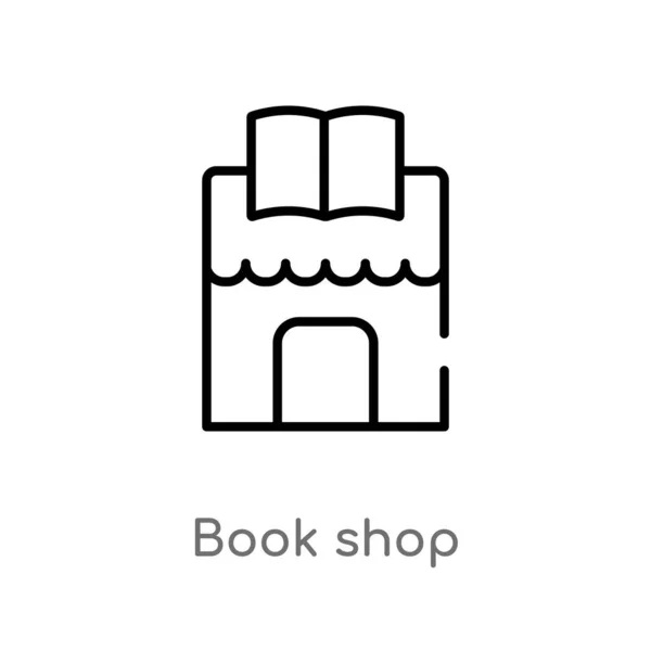 Иконка Вектора Книжном Магазине Изолированная Черная Простая Иллюстрация Элемента Линии — стоковый вектор