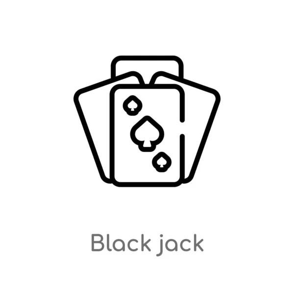 Contorno Negro Jack Vector Icono Aislado Negro Simple Línea Elemento — Vector de stock