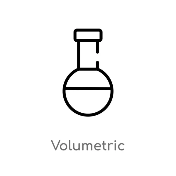 Delinear Ícone Vetor Volumétrico Isolou Ilustração Elemento Linha Simples Preto —  Vetores de Stock