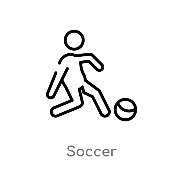 Zarys Ikony Wektor Piłki Nożnej Białym Tle Prosta Ilustracja Element — Wektor stockowy
