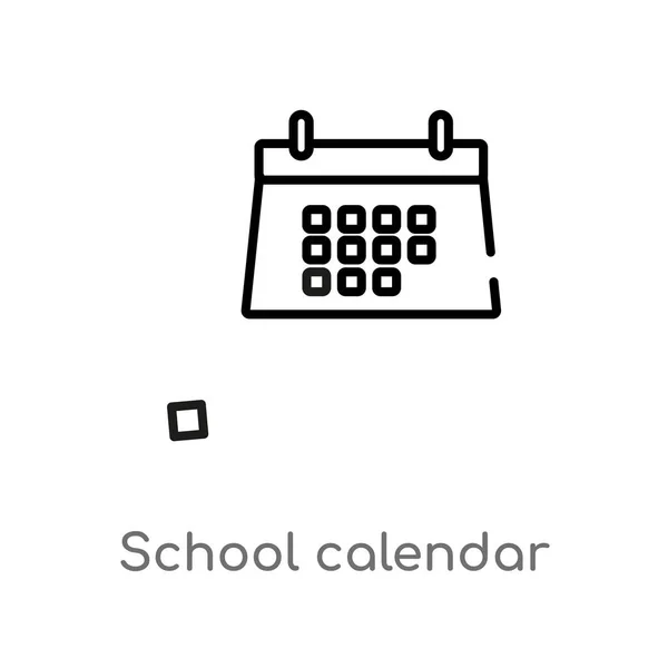 Начерк Шкільного Календаря Вектор Значок Ізольована Чорна Проста Ілюстрація Елемента — стоковий вектор