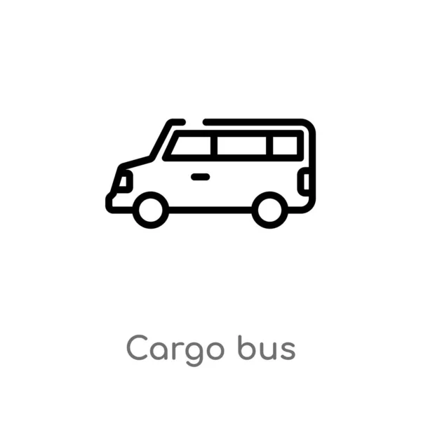 Contorno Bus Carga Icono Vector Aislado Negro Simple Línea Elemento — Vector de stock